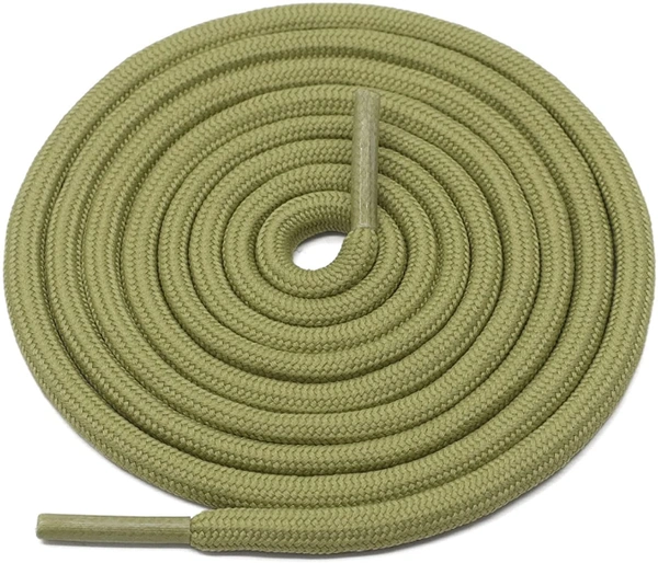GRAH SANGRAH® (2 Pair) Shoelaces for Thick Round Climbing, Hiking, Boot, Running , Sport Shoes Laces  - 120 cm, Olive